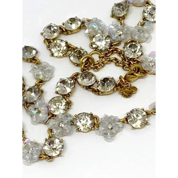 Ann Taylor Rhinestone Crystal Sequin Necklace - Picture 2 of 3